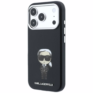 KARL LAGERFELD dėklas, skirtas IPHONE 18 Pro/ 17 Pro suderinamas su „MagSafe“ (Smooth Ikonik Sketch) (spalva: juoda)