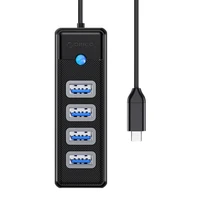 Orico HUB USB-C į 4x USB 3.0 5Gbps 0,15m juodas