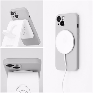 Dėklas Samsung A27 Silicone Mag Cover suderinamas su MagSafe (kameros apsauga) pilkas titano