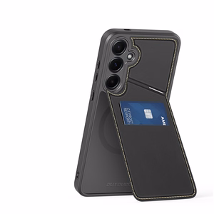 Dėklas telefonui Dux Ducis Rafi II Samsung Galaxy S25 su stovu ir piniginė - juodas