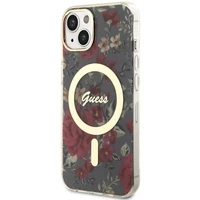 Guess GUHMP14MHCFWSA iPhone 14 Plus 6.7" žalias/chaki kietas dėklas Gėlė Magnetinis