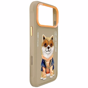 Smėlio spalvos NIMMY ŠAUNUS ŠUO SU AKINIAIS dėklas IPHONE 18 Pro/17 Pro
