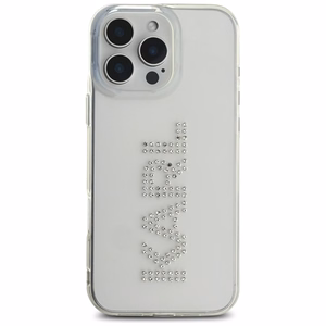 Karl Lagerfeld IML logotipo su kalnų krištolais dėklas telefonui iPhone 16 Pro - skaidrus