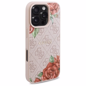 Guess GUHMP16XP4ROPEMCP iPhone 16 Pro Max 6.9" kietasis dėklas rožinis 4G Flowers Print MagSafe