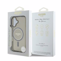 Guess IML Blizgantis ratas MagSafe dėklas iPhone 16 - juodas