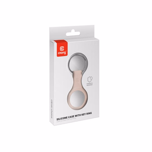 Crong Silicone dėklas, skirtas Apple AirTag 1 / 2, su žiedu raktams, smėlio rausvas