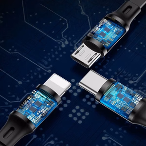 USB laidas Baseus 3in1 juodas 35cm / 120cm