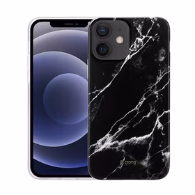 Crong Marble dėklas - iPhone 12 Mini dėklas (juodas)