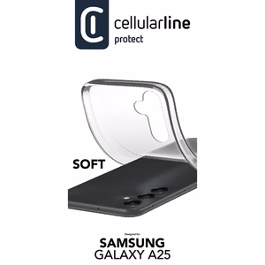 Cellularline Soft dėklas, skirtas Samsung Galaxy A25 5G, skaidrus