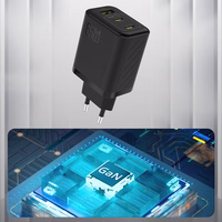 Dudao A29 65W GaN sieninis įkroviklis 2 x USB-C + 1 x USB-A - juodas