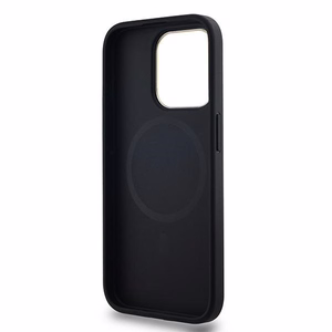 DKNY Odinis langeliais raštuotas magnetinis dėklas iPhone 15 Pro - juodas
