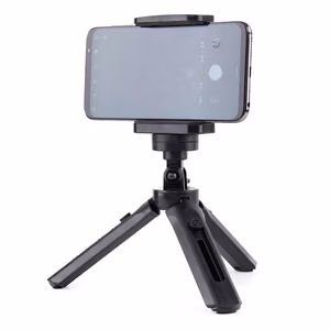 Mini trikojis asmenukių lazda laikiklis telefonui, kamerai ir GoPro, 16-21 cm - juodas