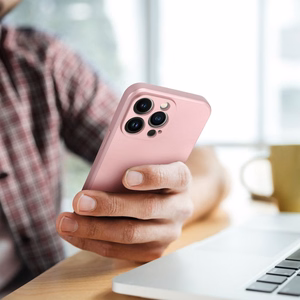 METALLIC dėklas telefonui IPHONE 15 Pro rožinis