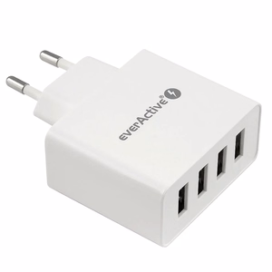 Tinklo įkroviklis EVERACTIVE SC-400 4× USB 5 A, baltas