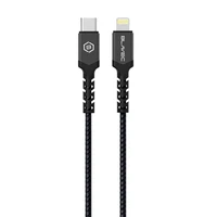 Kabelis Blavec Cable Raptor pluoštinis - Type-C į Lightning - PD 20W 2,4A 0,5 m Apple CarPlay (CRA-CL24BG05) juodas-pilkas