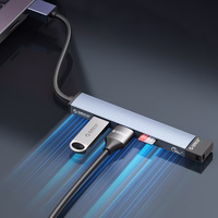 Orico AH-A13 USB-A Hub prijungimo stotelė 1x USB-A 3.0 + 3x USB-A 2.0 - pilka