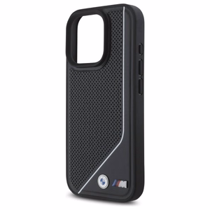 BMW M perforuota susukta linija Magnetinis dėklas iPhone 16 Pro - juodas