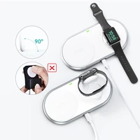 "Choetech Qi 2in1" belaidis įkroviklis išmaniesiems telefonams / "Apple Watch" su stovu (MFI), C tipo USB, baltas (T317)