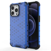 Honeycomb Case šarvu dangtelis su TPU buferiu iPhone 13 Pro mėlynas