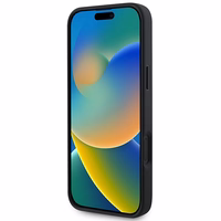 Dėklas telefonui Guess Saffiano Klasikinis Logotipas MagSafe iPhone 16 Plus - juodas