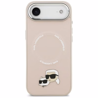 Karl Lagerfeld Karl & Choupette Pins Magnetinis dėklas telefonui iPhone Air - rožinis
