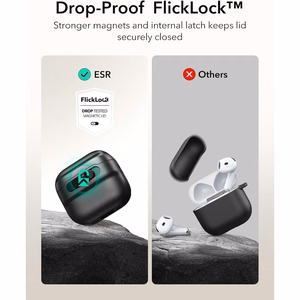 ESR Pulse Halolock MagSafe dėklas AirPods 4, juodas