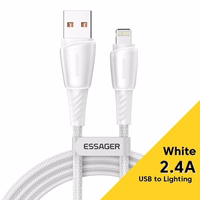 USB Laidas Essager "Rain" Baltas "Lightning" 200cm