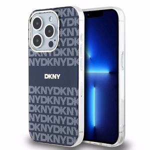 DKNY IML Mono ir juostelės Magnetinis dėklas iPhone 15 Pro Max - mėlyna