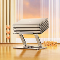 Wozinsky WRS-CPY84SS aliuminis nešiojamojo kompiuterio ir planšetės stovas + nemokamas išmaniojo telefono stovas - sidabrinis