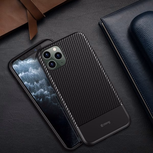 Crong Prestige Carbon dėklas, skirtas iPhone 11 Pro Max, juodas