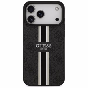 GUESS dėklas telefonui IPHONE 17 Pro Max, suderinamas su MagSafe GUHMP17XP4RPSK (4G Printed Stripes), juodas