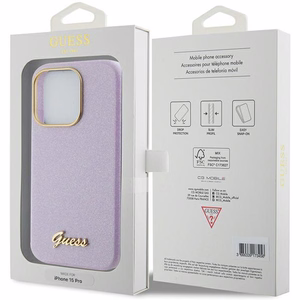 Чехол Guess для iPhone 15 Pro Max 6,7" GUHCP15XPGMCSL сиреневый твердый чехол глиттер глянцевый сценарий