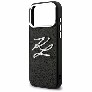 Karl Lagerfeld IML Glitter KL Diamond Logo Dėklas for iPhone 17 Pro Max - juodas