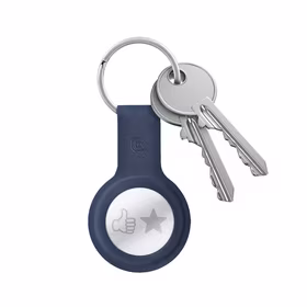 Crong Silicone dėklas with raktų pakabukas – apsauginis keychain dėklas Apple AirTag 1/2 (tamsiai mėlynas)