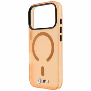 BMW M IML Frosted Metal Logo & Trims MagSafe dėklas, skirtas iPhone 17 Pro / 18 Pro – oranžinis