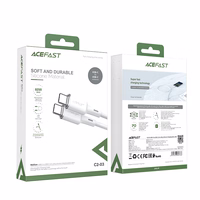 Acefast C2-03-CC USB-C - USB-C PD QC kabelis 60W 3A 480Mb/s 1.2m - baltas