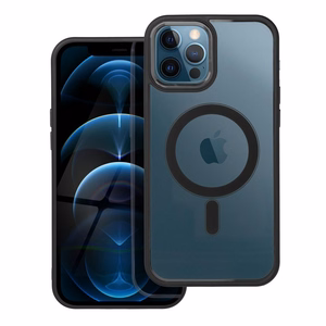 COLOR EDGE MAG COVER dėklas telefonui suderinamas su MagSafe iPhone 12 Pro Max juodas