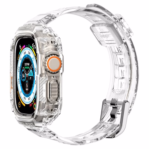Spigen Rugged Armor Pro dėklas ir dirželis, skirtas Apple Watch Ultra 49 mm (skaidrus)