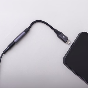 Forever adapteris audio AJL-01 3,5 mm ausinių kištukas - Lightning juodas