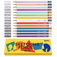 Pieštukai eskizams ARRTX, 4H, 3H, 2H, H, F, HB, B, 2B, 3B, 4B, 5B, 6B, 7B, 8B, 14 vnt