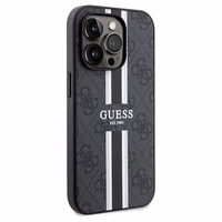 Guess 4G Printed Stripes Magnetinis dėklas telefonui iPhone 15 Pro Max - juoda
