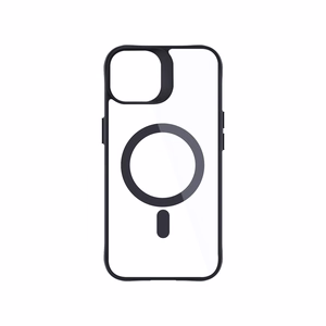 Чехол 3mk Satin Armor MagCase с MagSafe для iPhone 14 Plus - прозрачный с чёрной рамкой
