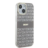 DKNY IML Mono ir juostelės Magnetinis dėklas iPhone 15 / 14 / 13 - smėlinė