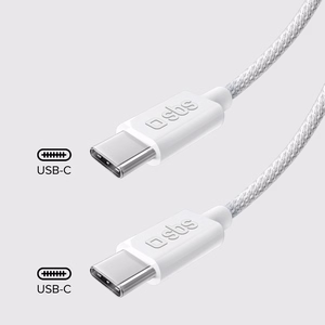 SBS TECABLETISSUETCCG USB-C - USB-C 1,5 m 60W pintas kabelis - pilkas