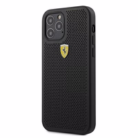 Ferrari FESPEHCP12MBK iPhone 12/12 Pro 6.1" juodas/juodas kietas dėklas On Track Perforated