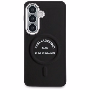 Karl Lagerfeld Embossed Ring RSG Logo MagSafe dėklas Samsung Galaxy S26+ juodas