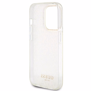 Guess GUHCP15LHDECMP iPhone 15 Pro 6.1" rožinis/rožinis kietas dėklas IML Faceted Mirror Disco Iridescent