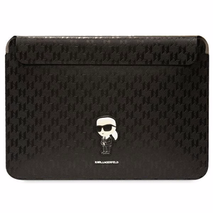Karl Lagerfeld Saffiano Monograma Ikonik dėklas 16" nešiojamam kompiuteriui - juodas