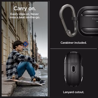 Spigen Rugged Armor dėklas Apple AirPods Pro 1 / 2 - matinė juoda