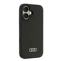 Audi Silikoninis dėklas telefonui iPhone 16 6.1" juodas/juodas kietas dėklas AU-LSRIP16-Q3/D1-BK